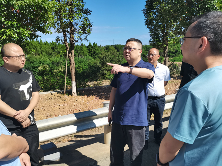 圖3：集團(tuán)黨委委員、副總經(jīng)理倪丹督導(dǎo)二環(huán)路沿線景觀提質(zhì)工程施工安全
